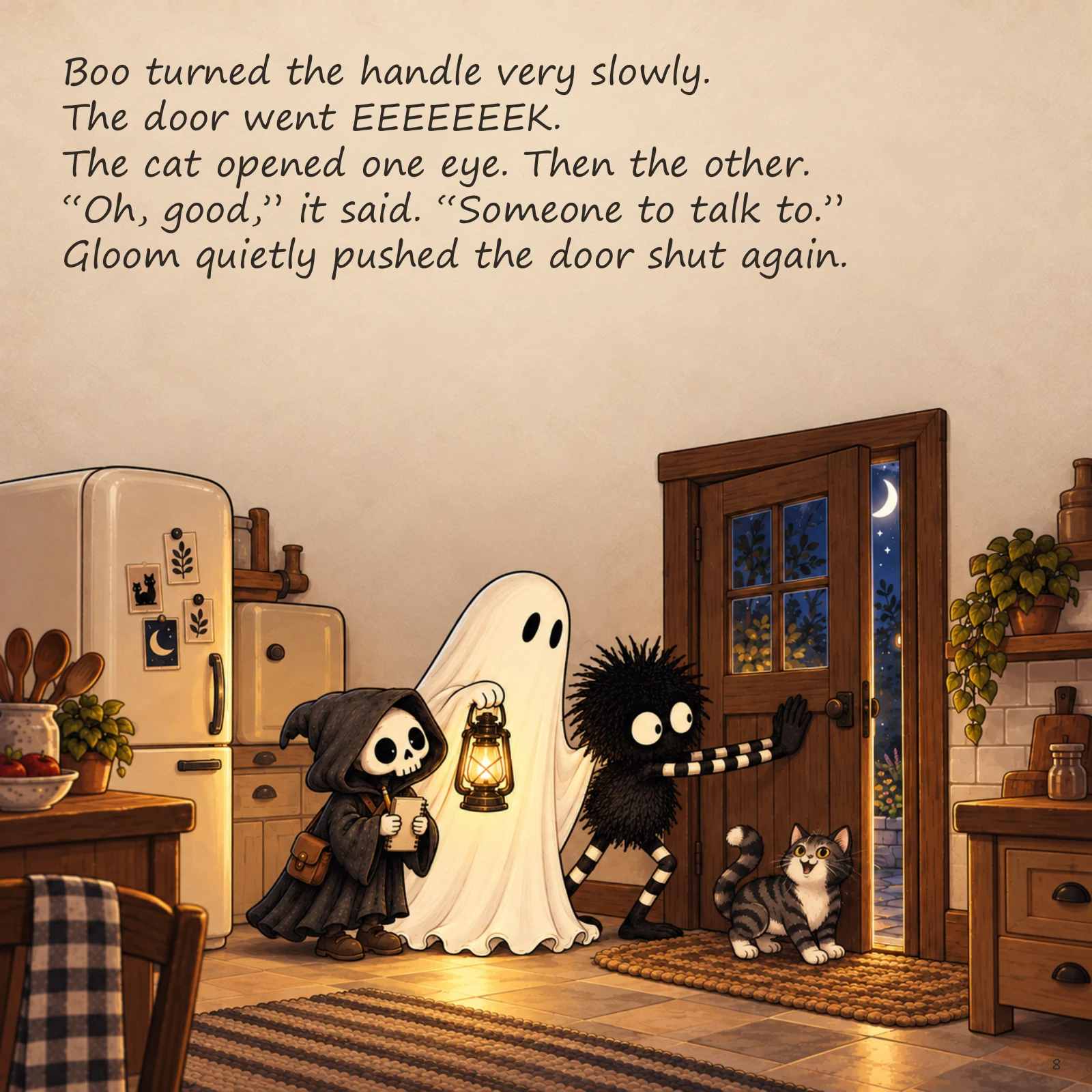 Scared of the Dark — illustrated story page 8. Page text is available below.