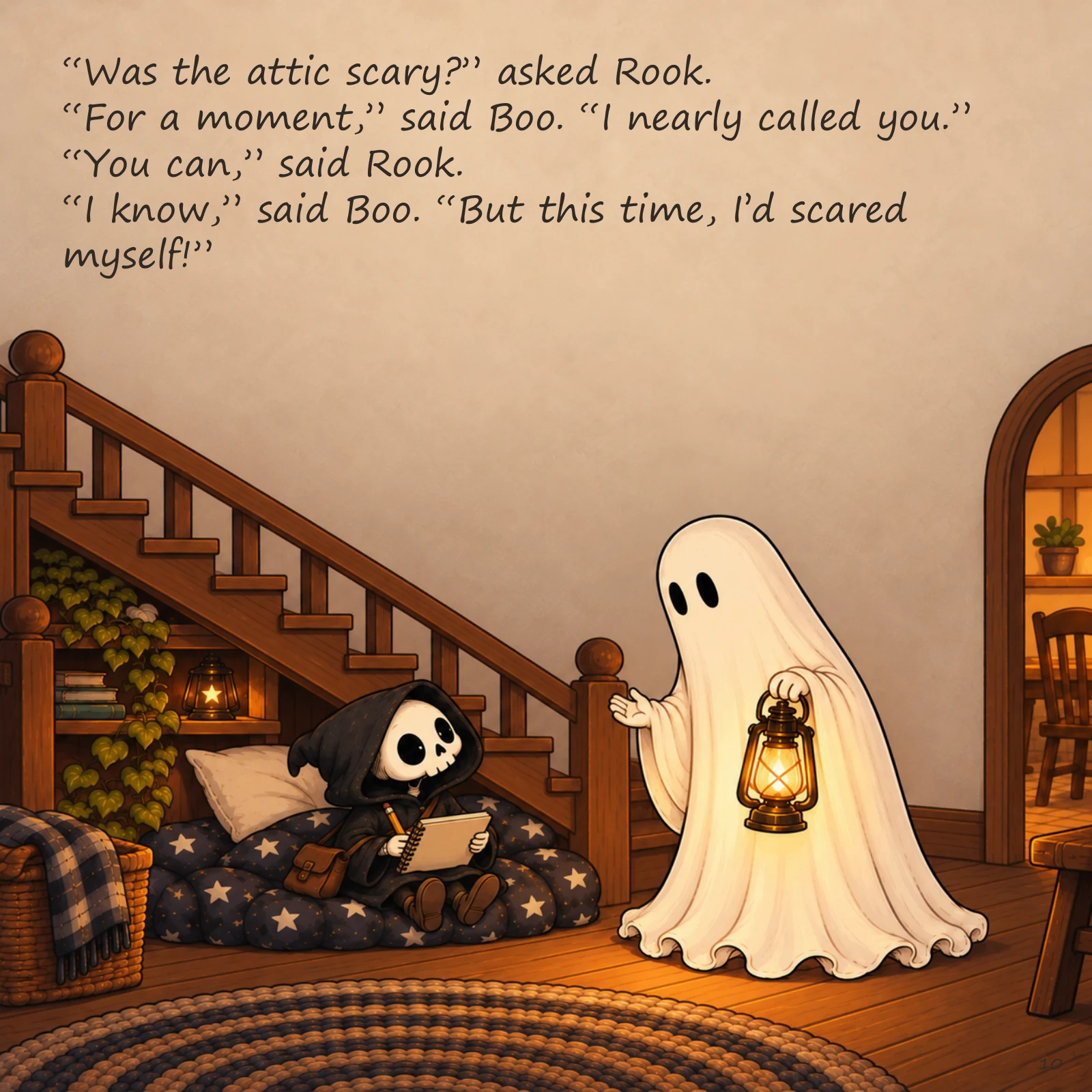 Boo and the Shape in the Dark — illustrated story page 10. Page text is available below.