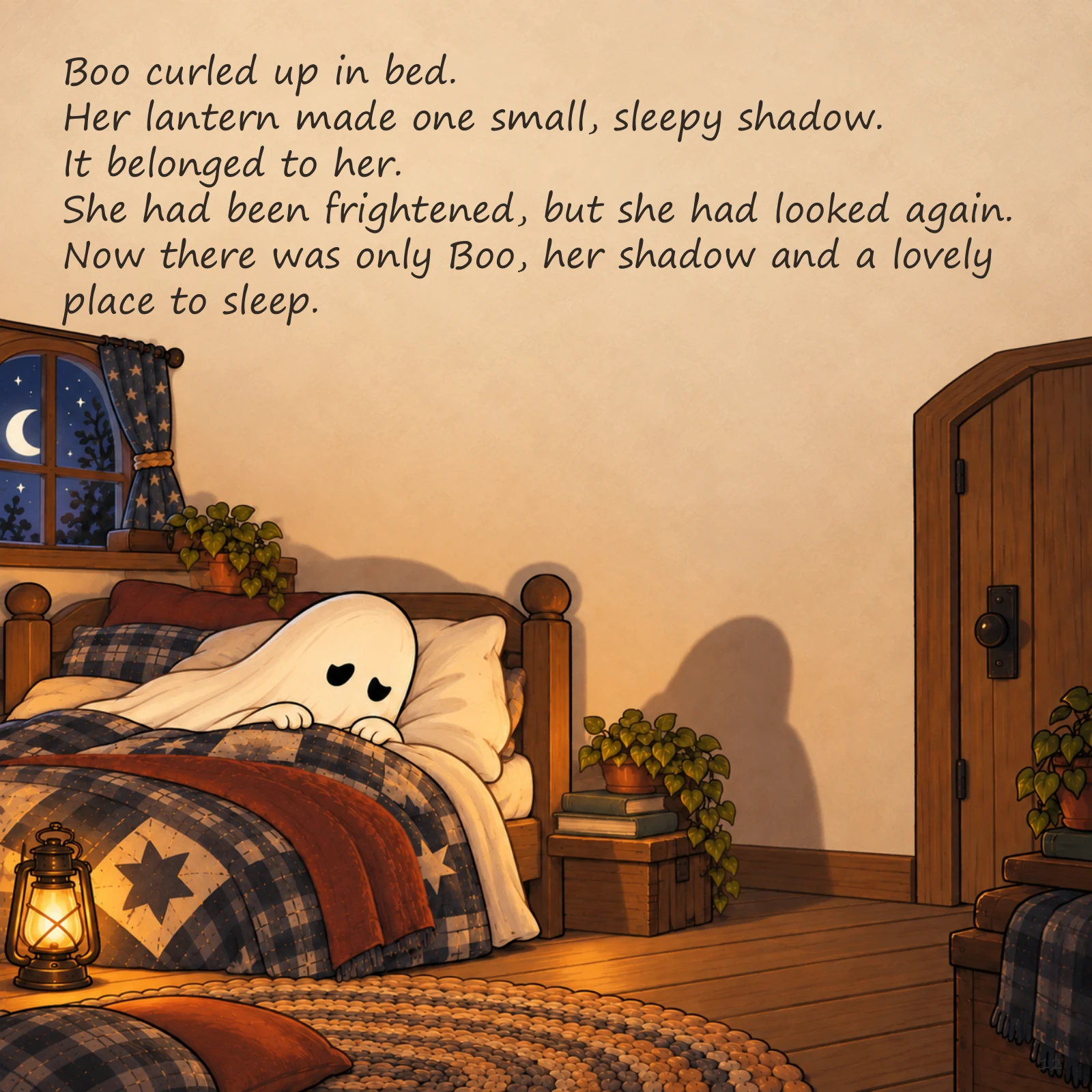 Boo and the Shape in the Dark — illustrated story page 12. Page text is available below.