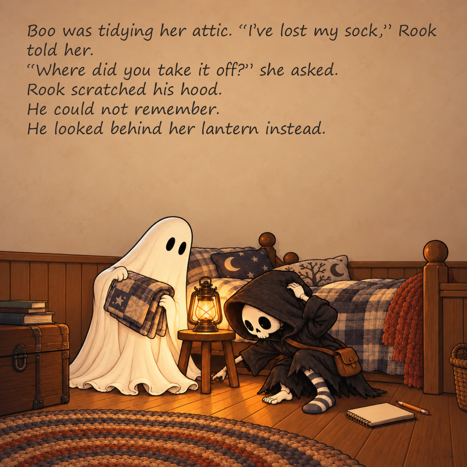 Rook and the Missing Sock — illustrated story page 2. Page text is available below.