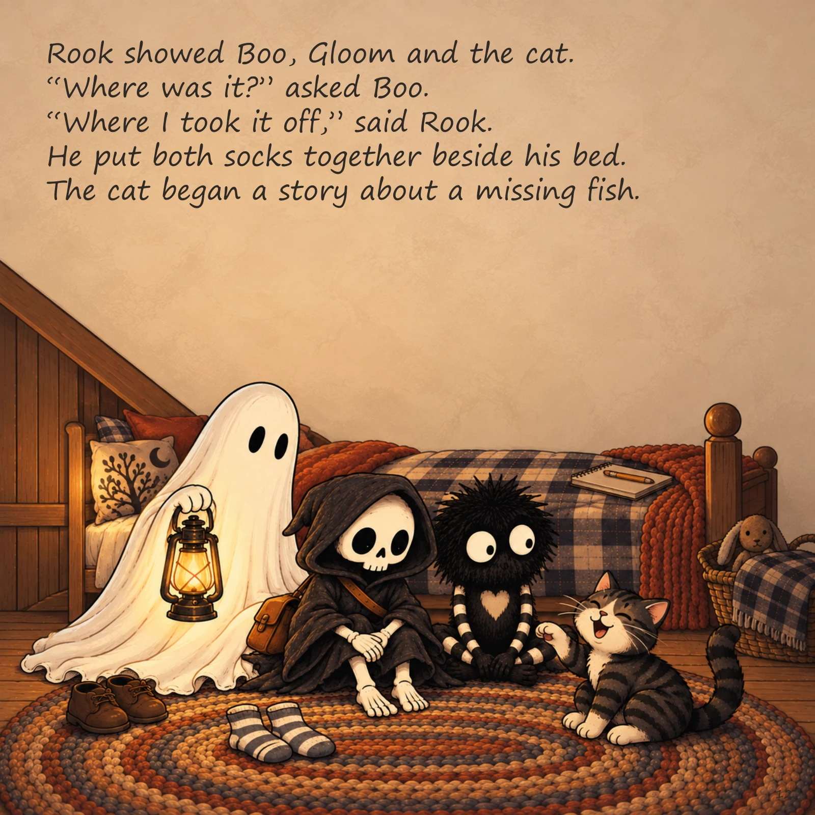 Rook and the Missing Sock — illustrated story page 12. Page text is available below.